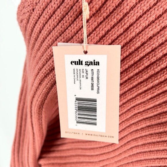 NWT Cult Gaia Kitty Knit Wool Blend One Shoulder Sweater Dress in Jaipur - Picture 8 of 8